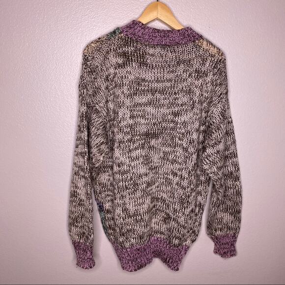Numbers Oversized Purple and Gray Sweater Large - Picture 7 of 10